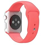 Apple Watch Band, HuanlongTM Soft Silicone Sport Style Replacement Iwatch Strap for Apple Wrist Watch (Hot Pink 38mm S/m)