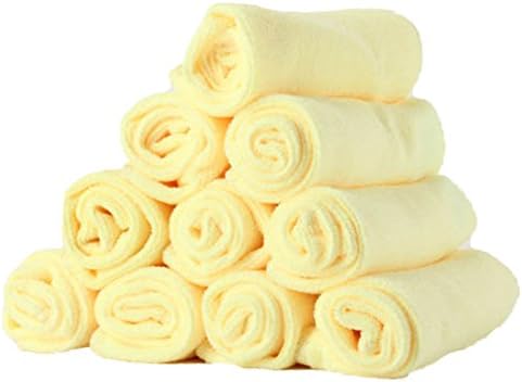 Bluelansยฎ Microfibre Cleaning Cloths 30 x 30cm, 10 Pack in Yellow, Super Soft Microfibre Dusters, Premium Fibre Cloths, Machine Washable, Antibacterial, Lint-Free, Microfiber Cloths Suitable for Homes, Kitchens, Cars, Motorbikes, Domestic, Industrial and Professional Cleaning (Yellow)