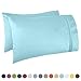 Nestl Light Blue Pillow Cases - Soft Queen Size Set of 2, 1800 Microfiber, Envelope Closure, 20x30 Inches