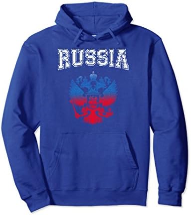 Unisex Russian Double Headed Eagle, Russia hoodie Small Royal Blue