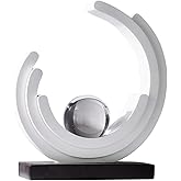 XYQXYQ Abstract Art Sculpture, Resin Gold Decorative Statue, Modern White Ornaments for Living Room, Decorativas Modernas for Coffee Table/Entryway/Office Collectibles (White)