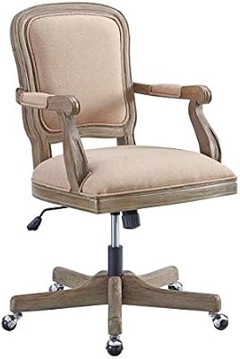 Benjara Bm144354 Traditional Wooden Office Chair With 5 Spoke Base And Manchette Brown Buy Online At Best Price In Uae Amazon Ae