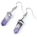 Jovivi Womens Natural Amethyst Aventurine Opalite Crystal Chakra Pendant Earrings Set
