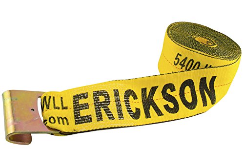 Erickson 58800 Yellow 4" x 30' Winch Strap with Flat Hook