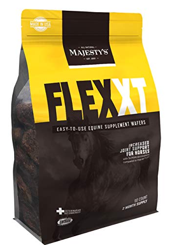 Majesty's Flex XT Wafers - Superior Horse / Equine Joint Support With Increased Supplement Levels - Glucosamine, MSM, Yucca, Vitamin C - 60 Count (2 Month Supply)
