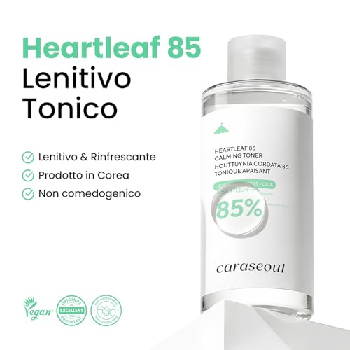 caraseoul Heartleaf 85 Face Toner - Soothing and Moisturizing, 85% Houttuynia Cordata from Jeju, Centella Asiatica, pH Balanced, Sensitive and Impure Skin, Watery Texture, Korean Skincare, Vegan, 200