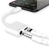 Lighneing Jack Audio Headphone Adapter for iPhone X /10/8/8 Plus iPhone 7/7 Plus ipod ipad. 3.5mm Aux Earphone Audio Adaptor and Charge Converter[Audio+Charge+Music](Support iOS 11 or Later)(White)