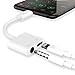 Lightning Jack Audio Headphone Adapter for iPhone X /10/8/8 Plus iPhone 7/7 Plus&ipod&ipad. 3.5mm Aux Earphone Audio Adaptor and Charge Converter[Audio+Charge+Music](Support iOS 11 or Later)(White)