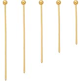 BEADIA 18K Gold Plated Ball Head Pins Non Tarnish 20mm 300pcs for Jewelry Making Findings