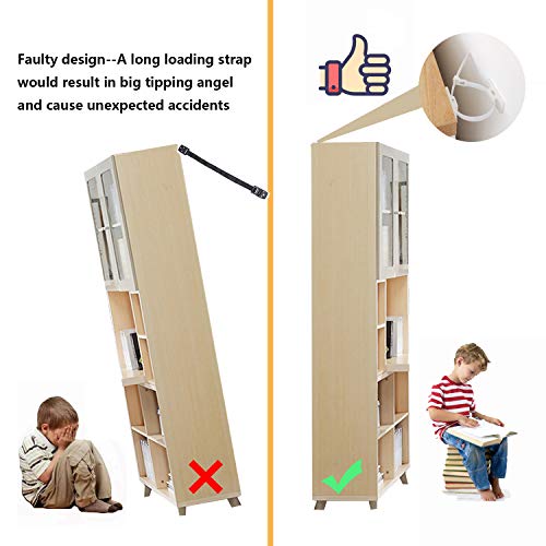 TUSUNNY Furniture Straps Baby Proofing Anti Tip Furniture Anchors Kits,Cabinet Wall Anchors Protect Toddler and Pet from Falling Furniture,Adjustable Child Safety Straps Earthquake Resistant(10Packs) - Thumbnail 3