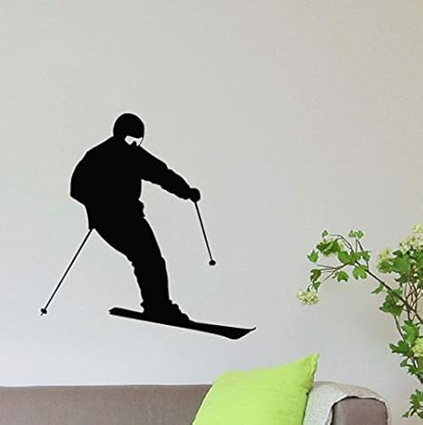 Amazon Hwhz 57x60 Cmウィンタースポーツウォールステッカージムの女の子の壁の壁のステッカーのスタイルの家の装飾のスキーヤースポーツの壁のアート壁画のスキースポーツ ウォールステッカー オンライン通販