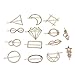 ANBALA Minimalist Dainty Geometric Metal Hairpin 14pcs Hair Clip Clamps for Women, Circle, Triangle, Rhombus, Star, Moon, Diamond, Infinity etc