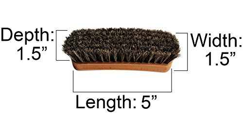 Shoeslulu 5" Mongolian Horsehair Shine Brush with Wood Handle (1 Pack, [5" Long] Horsehair Brush) - Thumbnail 3