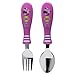 Zak Designs Minnie Easy Grip Flatware Fork And Spoon Utensil Set – Stainless Steel, Plastic, Perfect for Toddler Hands With Fun Characters, Contoured Handles And Textured Grips, Minnie Bowtique