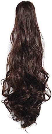 22"Garra en/sobre Cola de caballo larga ondulada Clip rizado en Extensiones de cabello Postizos Pony Tail 150G