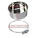 Pet Dog Stainless Steel Coop Cups with Clamp Holder - Detached Dog Cat Cage Kennel Hanging Bowl,Metal Food Water Feeder for Small Animal Ferret Rabbit (Large)