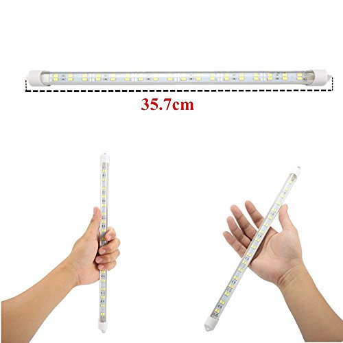 LED Strip Light Bar,SOLMORE DC 12V 7W 36 LED Interior Light Lamp Strip Bar Car Van Bus Caravan Under Cabinet Strips Light LED Desk Reading Lamp for Work Tables Pianos DJs Cabinet Display White (4Pcs)