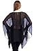 Modern Kiwi Solid Sheer Chiffon Caftan Poncho Tunic Top Black One Size
