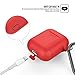 AhaStyle Silicone Case Protective Cover Skin Compatible with Apple AirPods 2 & 1 [Front LED Not Visible]- Red