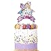 Jojo Unicorn Bow Cake Topper Birthday Party Decoration Toppers - Purple Pink Starry Sky Shape