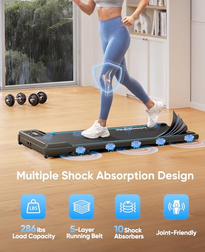 Walking Pad with Incline, RUNIMON 5 in 1 Treadmills for Home & Office, Under Desk Treadmill, 2.75HP Brushless Portable Compact Walking Pad Treadmill,LED Display,Remote&APP Control,No Installation