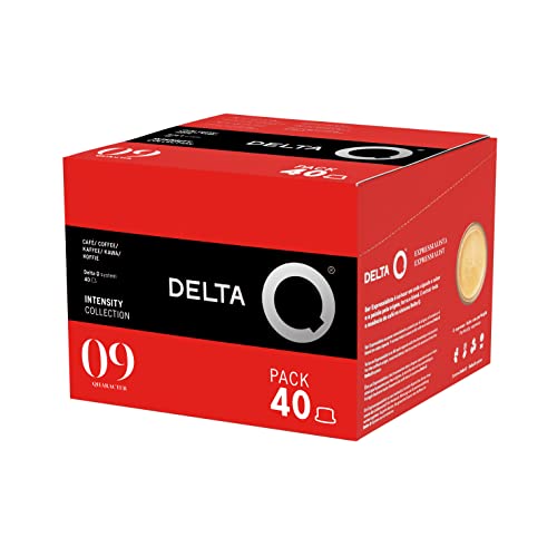 Delta Q - Cápsulas de Café Molido Qharacter - Espresso Intenso con Notas de Caramelo y Frutos Secos - Intensidad 9 - Molido Natural - 40 Cápsulas