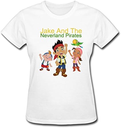 SHFL Women's Captain Jake And Neverland Pirates Crew Neck T-shirt White XL
