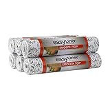Duck Smooth Top Easy Liner Shelf Liner, Top Cabinet Multipack, 6-Rolls, Each 12" Width, 10' Length, Grey Damask