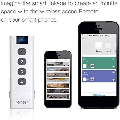 SOLE HOME Zigbee Smart Scene Switch 4 Gang Aplicacin Inalmbrica Control Remoto 12 Modos de Escenas Escenas Personalizadas Interruptor Inteligente de Automatizacin Del Hogar Hub Zigbee