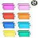 JM-capricorns 24pcs 9 x 4-1/2 inches Waterproof Plastic Double Layer Zipper File Bags Invoice pouches Bill Bag Pencil Pouch Pen Bag (24pcs Random Color)