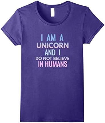 Womens Unicorn Trendy T Shirt for Teen Girls and Boys Gift Idea Small Purple