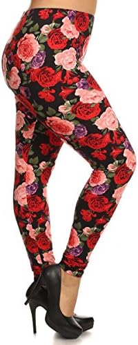 World of Leggings Vivid Rose Leggings - Plus Size
