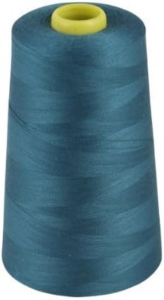 OVERLOCKING THREAD - OVERLOCKER THREAD - POLYESTER THREAD - INDUSTRIAL SEWING THREAD - 4 X 5000 YARD SPOOLS - LARGE COLOUR SELECTION INCLUDING: BLACK WHITE RED BLUE CREAM NAVY PURPLE PINK GREEN GREY BROWN OLIVE SKY GOLD (TEAL 320) by MARKETPLACE MAYHEM