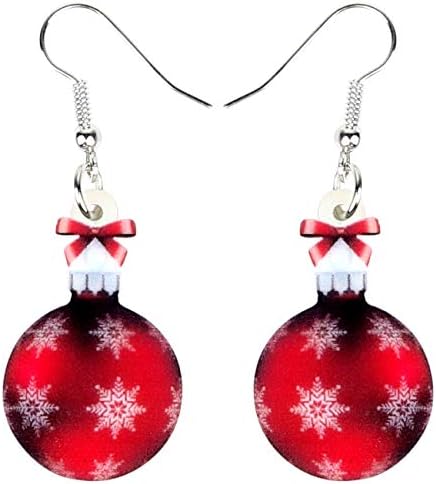 アクリル クリスマス スノーフレーク ボール イヤリング レディース ガールズ ドロップ ダングル パーティー プラント チャーム デコレーション ギフト アウトレット品 ジュエリー