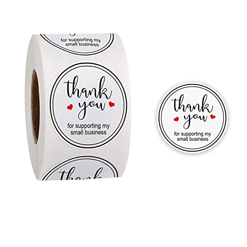 1000 Round White Thank You for Supporting My Small Business Stickers for Your Business Purchases, Envelopes Labels