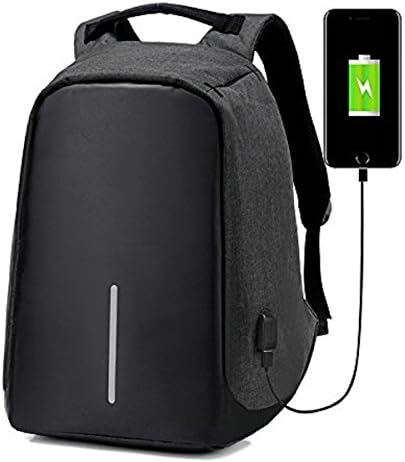 Anti-theft Business Laptop Backpack With USB Charge Port ,Lightweight Outdoor Waterproof Travel College Backpack (Black)