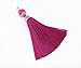 yueton 12pcs Colorful Lobster Clasp Bead Charms Silky Tassels DIY Key Chain Jewelry Accessory