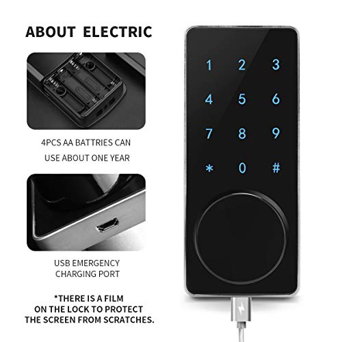 Door Lock WiFi,Smart Lock,Smart Electronic Door Lock with keyless,Touchscreen,Mechanical Keys Enabled Auto Lock Alarm Technology for Home,Hotel,Apartment and Office - Thumbnail 5