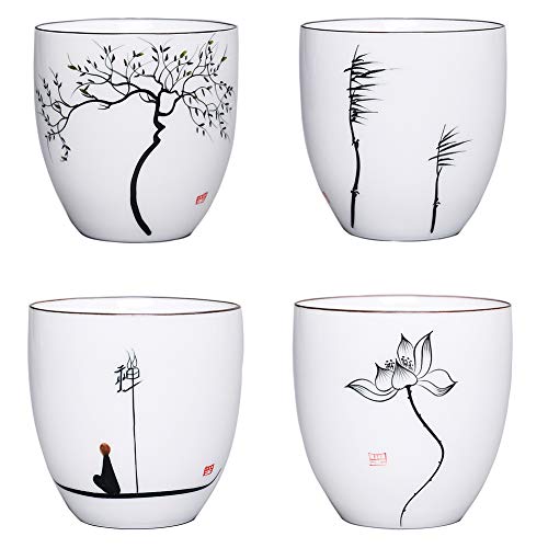 ACYOUNG Tee Tasse, Handgemachte Chinesische Keramik Kung Fu Teetassen von 4, Geschenke, 150 ml