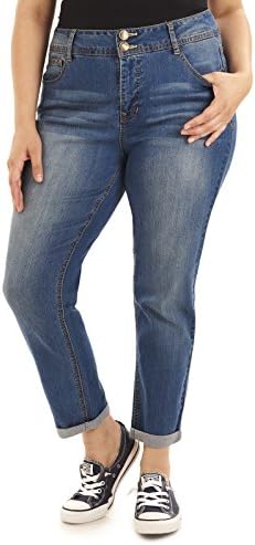 Angels Jeans Women's Plus Size Curvy Convertible Jean, Baltic, 20W