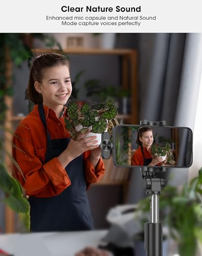 CKOKC Wireless Microphone for iPhone - Android Phone and Laptop PC, USB Microphones for Podcasting, Lavalier Microphone for Interview Video Vlog, with Microphone Pop Filters/Windscreen