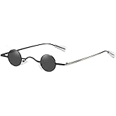 KESYOO Circle Glasses Small Round Frame Sunglasses Creative Eyeglasses Decorative Party Glasses Beach Eyewear for Men Women (Black)
