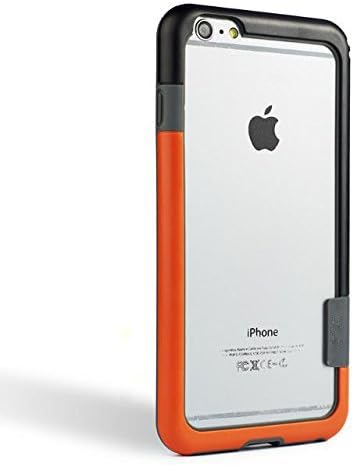 Aavjo Bumper Frame Trio Series Flexible Case Cover Shell for Apple iPhone 6 6S 6G (Orange + Black)