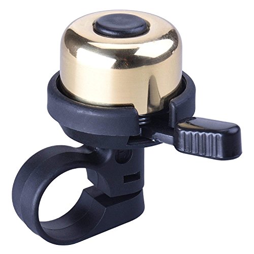 Famolay Mini Bike Bell Brass Bike Bell,Cool Copper Bicycle Bike Road Bike Bell Accessories Adjustable Safety Warning Loud Horn for Mountain for Kids Bike (Gold)