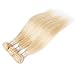 613 Blonde Human Hair 3 Bundles Silk Straight Wavy Brazilian Blonde Human Hair Weave Weft Same Length 12 12 12inch Total 300g