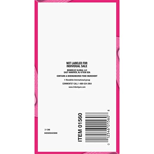 TRIDENT MEGA BUBBLEGUM SUGAR-FREE CHEWING GUM, 9 PACKS OF 10 PIECES (90 TOTAL PIECES)
