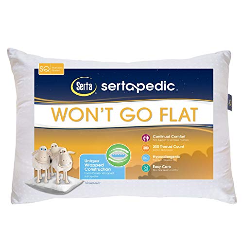 Sertapedic Won't Go Flat Pillow, 1 Pack, Standard/Queen Size Pricepulse