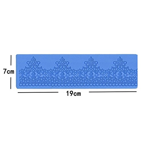 Cake Decoration Fondant Molds Silicone Lace Crown Texture Mat Sugarcraft Wedding Cake Imprint Tools Baking Mould 7 x 3 inches (Peacock Feather)