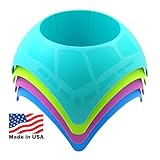 Beach Vacation Accessory Turtleback Sand Coaster Drink Cup Holder, Assorted Colors, Pack of 4