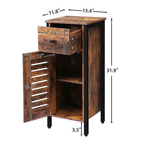 HOOBRO-Storage-Cabinet-Floor-Standing-Cabinet-with-Drawer-and-Height-Adjustable-Shelves-Industrial-Side-Cabinet-Multifunctional-for-Bathroom-Living-Room-Study-Kitchen-Rustic-Brown-BF15CW01